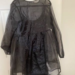 Puffy black organza dress